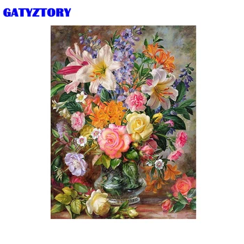 GATYZTORY Rám Obrazu Klasického Kvety DIY Maľovanie Podľa Čísel Auta Akrylová Farba Podľa Čísel Pre Dospelých Wall Art Obraz 60x75
