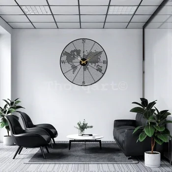 Koordinovať Veľké Tvorivé MetalGrain Steny 3D Železa Hodiny Obývacia Izba, Spálňa Domova Tichý Hodiny Jednoduchý Moderný Dizajn Kompas