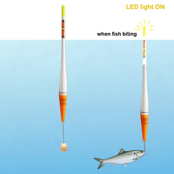 Smart Rybárske Float Alarm Ryby Skus Návnadu LED Svetlo NA Automatické Noc Elektronického Boja Štrajk Indikátor Upozornenia Inteligentné Bobber