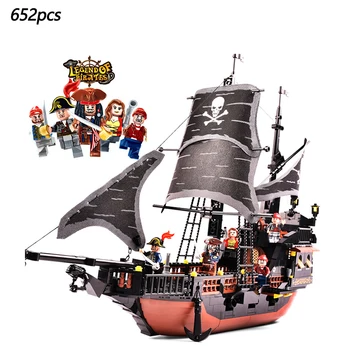 Mini Techniku, Tehly Black Pearl Pirátskej Lodi Stavebným Smrti Ostrove Port Royal Battleship Vzdelávacie Hračky Pre Chlapcov