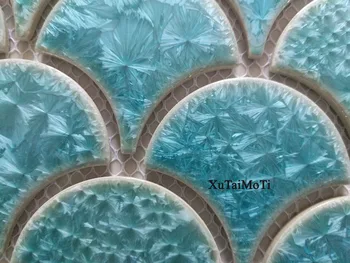 Nové modrá ryba rozsahu keramické mozaikové dlaždice, kuchyňa backsplash kúpeľňa bazén stenu sprcha porcelán, tapety pozadia