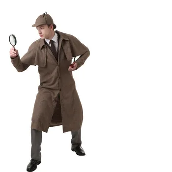 Deti/ Pánske Sherlock Holmes kostýmy Sherlock Holmes Kockovaný kabát s spp úlohu hrať nóbl oblečenie akejkoľvek veľkosti lupou /potrubie