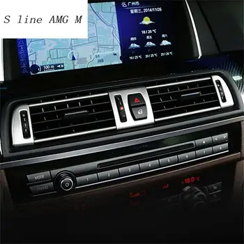 Auto styling Navigáciu Ovládací Panel klimatizácie zásuvky Dekoratívne Rám, Kryt Výbava pre BMW 5 series F10 auto Príslušenstvo