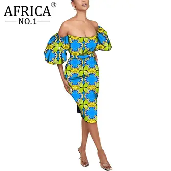 Africké Sexy Retro Party Šaty off ramenný Slim Tenké Femme Župan Módne Dámske Šaty Žena Bodycon Vestidos Dishiki V2025040