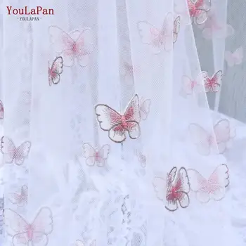 YouLaPan V24 Luxusný 3 Meter Dlhé Svadobné Závoje Slonoviny Biely Svadobný Závoj Tylu s Butterfly-Kvet pre Ženy Manželstvo 2020 Nové