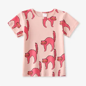Baby Dievčatá Šaty Batoľa Dievčatá Oblečenie Súpravy Na Jeseň Ružová Mačky Dievčatá Šaty Deti Deti Módne tričko + Šaty Pre Dievčatá