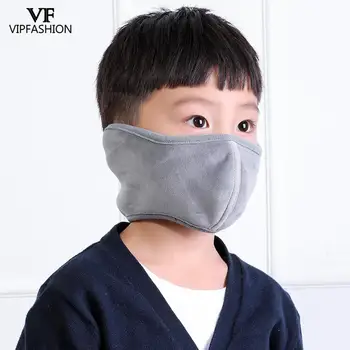 VIP MÓDNE Deti Zime Teplé Prachu Masku na Tvár slúchadlové chrániče Sluchu Teplejšie Umývateľný Opakovane Fleece Vonkajšie Čierne Masky