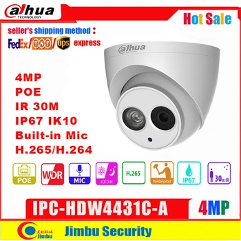 Dahua 4MP IP Kamera IPC-HDW4431C-A PoE Postavený v Mic IR30m IP67 Siete CCTV Kamera Nahradiť IPC-HDW4433C-Inteligentná Detekcia