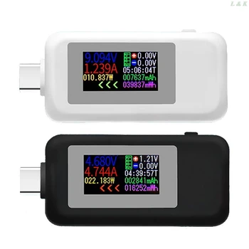 KWS-1902C Typ-C Farebný Displej USB Tester Aktuálne Napätie Monitor Napájania