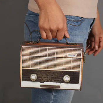 Kreatívne Fotoaparát Rádio Prenosný Kufor Model Drevené Úložný Box Nostalgické Retro Šperky Box Drobnosti Kontajner Domáce Dekorácie
