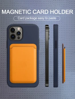 Ebaicase Pôvodné Telefónne Späť Slot Peňaženky Karta Pre iPhone 12 Pro Max 12 Mini Prípade Luxusné Kožené Magnetické Puzdro Držiteľa Karty