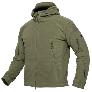 Fleece Bunda Mužov Outwear Softshell Teplé Mens Multi Vrecku Hrúbkou Tepelnej Polar s Kapucňou Vojenské Taktické Vesty, Plus Veľkosti 4XL