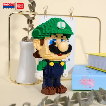 782Pcs+ Balody Mario Bros Diamond Stavebný kameň Veľký Nos Baník Bee Luigi Obrázok Modelu pre Deti Micro Tehly Hračky