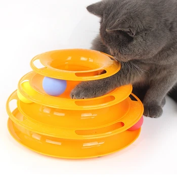 Mačiatko Tri Úrovne Pet Mačka Hračka Veža Skladby Disk Kitty Inteligencie Zábavný Triple Disk Cat Hračka Loptu Tréning Zábavný Doska