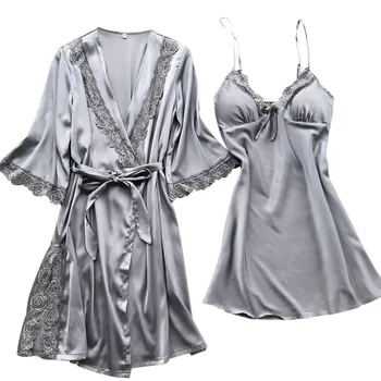 Ženské Sleepwear Bielizeň Čipky Pokušenie Pás Bielizeň Nightdress Dámske Sexy Pyžamo Kúpacie Plášte Pre Ženy Župan #L35