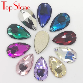 TopStone 3230# K9 Vysokej Kvality Crystal Drop Šiť Na Kamienkami Flatback Slza Šitie Sklenené Kvapky na Šaty, Oblečenie, Takže