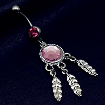5 ks mix v štýle pink anjel dream catcher kríž ruže kvet visieť pupok brucho tlačidlo panela prstene, piercing šperkov