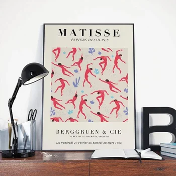 Henri Matisse Abstraktnej Maľbe Minimalistický Ilustrácia Wall Art Plátno, Vytlačí Vintage Poster Béžová Stenu Obrázok pre Obývacia Izba