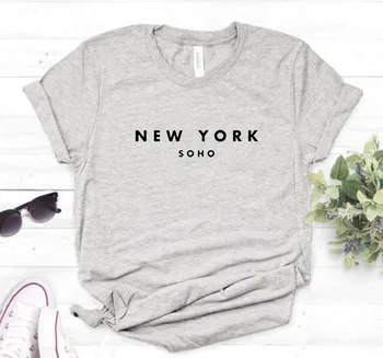 Tričko pre Lady Top Tee Lumbálna New York Soho List Žien Tshirts 6 Farieb Kvapka Loď