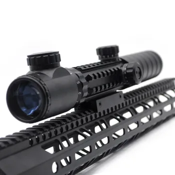 TriRock Vysokej Kvality C3 - 9X32 NAPR. Taktické Riflescope Červená / Zelená Laserová Optika Sniper Scope Pohľad Puška Priestor Pre Lov