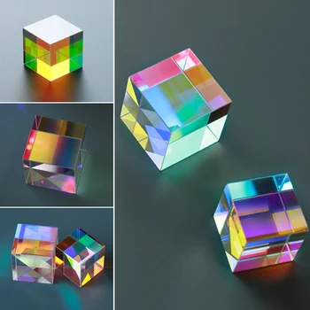 Rainbow Prism Optické Sklo Šesť-Stranný Jasné Svetlo Kombinovať Kocky Vyučovaní Fyziky Láme Svetelné Spektrum Experiment Nástroja