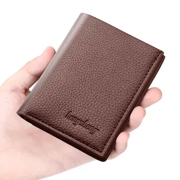 MOLAVE peňaženka pánska Móda Pevné mini Krátke Zvislé Ultra-Tenké Peňaženky Karty Package Malé mince kabelka kožená peňaženka 2020JAN8