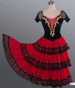Don quijote de Dospelých Červená Romantický Tutu španielsky Kitri Baletné Šaty žien Profesionálne Balet Tutu španielsky Tanečný Kostým pre dievčatá