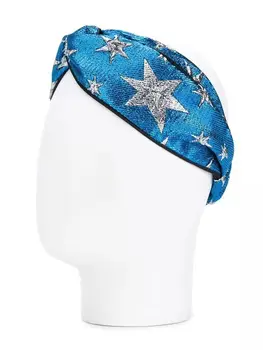 2018 nové svetlé modrá hviezda výšivky ženy hlavový most twisted viazané elastické vlasy príslušenstvo