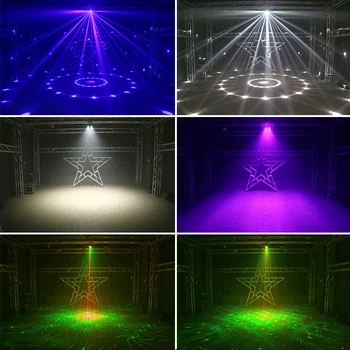 CUDZIE 50W 4in1 Diaľkové DMX Fáze Laserový Projektor Strobo Magic Ball svetelný Efekt DJ, Disco Party Dovolenku Svadobné UV Black Svetlá