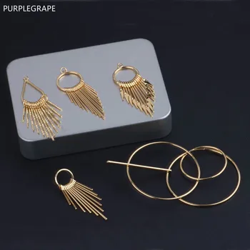 DIY šperky príslušenstvo 18k gold plating electrochromic farby, lemovaný temperament prehnané geometrické náušnice prívesok 4pieces