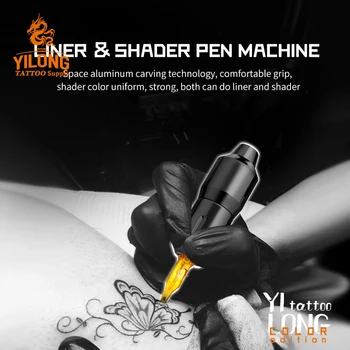 YILONG Pero Štýl Krátke Rotačné Tetovanie Stroj Coreless Motorových RCA Pripojený 3.5 Palcov Dĺžky