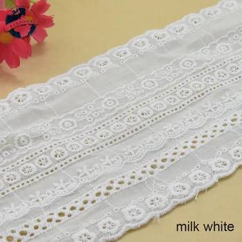 3yards 11 cm biela bavlna výšivky, čipky francúzskej čipky stuhou textílie guipure diy trim osnovné pletenie šitie Príslušenstvo#3761