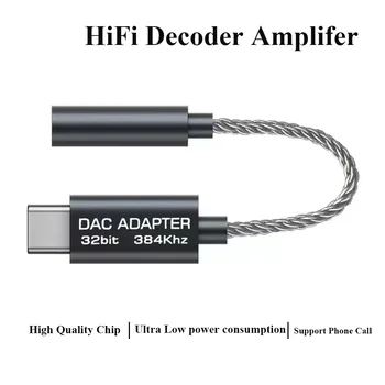 Realtek ALC5686 USB Typu C DAC pre Slúchadlá, adaptér HIFI Audio Dekodér 3,5 mm Jack otg typ c Converter pre xiao huawei Android