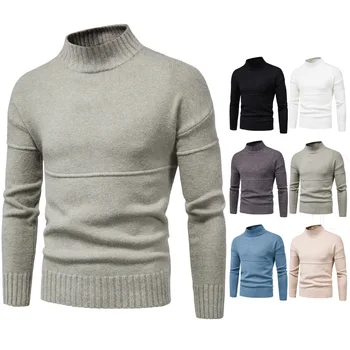 2020 Nové Pánske Teplý Sveter Bežné Módny Pletený Pulóver Svetre Muž Farbou Knitwear Topy