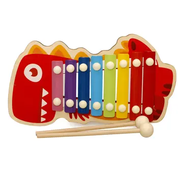 Deti hudobné Drevené hračky Cartoon Zvieratá Xylophone Caterpillar a Krokodíly alebo Dinosaurov Xylophone Detská Hračka Hudobný Nástroj