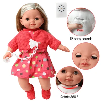 40.5 cm dlhé vlasy bebe reborn bábiky 16-palcové simulácia Módne oblečenie Realistické novorodenca twin Mäkké silikónové zvukové hračky pre dievča