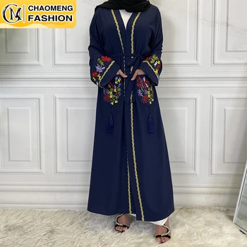 Nový Dizajn abayas pre ženy Módne Oblečenie Vyšívané Kimono Cardigan turecké Ženy Otvoriť Abaya Dubaj Islamskej американская оде