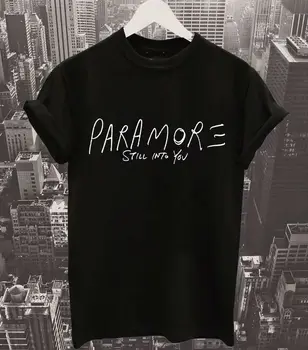 Paramore Stále Do teba Listov Tlač Ženy tričko Bavlna Bežné Vtipné tričká Pre Lady Top Čaj Čierna Biela Šedá H-132