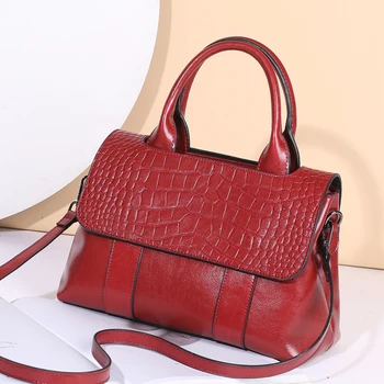 Dámske kabelky 2020 nové kožené kabelky kórejský štýl Krokodíla zrna kožené jediný ramenný messenger taška populárne