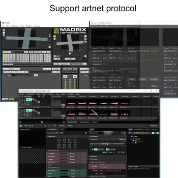 Led artnet radič,práce v PC alebo kartu SD režim,podpora artnet protokolu DMX512 konzoly jednotky max 170000 pixelov,2 RJ45 porty