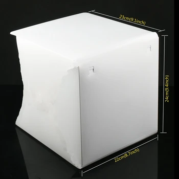 Mini Photo Studio Box, 8,9 X 9 X 9.5 Palcový Prenosný Fotografie Ľahký Stan Auta, Biely Skladací Osvetlenie Softbox S 40 Led Svetlá