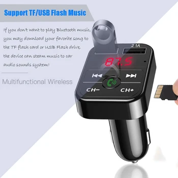 Auto MP3 Prehrávač Auto Bluetooth 5.0 FM Bezdrôtové Handsfree, Audio Prijímač 2.1 Dual USB Rýchlo Nabíjačka Auto Príslušenstvo