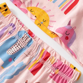 Malý maven Dievčenské Pyžamo Jednorožec pre Deti Jeseň detské Pyžamo Teplé Zvierat Rainbow Deti Sleepwear Oblečenie