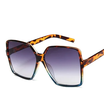 Leopard Modrý Štvorec slnečné Okuliare Veľkoobchod odtiene pre ženy Kovových Závesov Retro Slnečné okuliare vo veľkom Nadrozmerné Odtiene Žena UV400