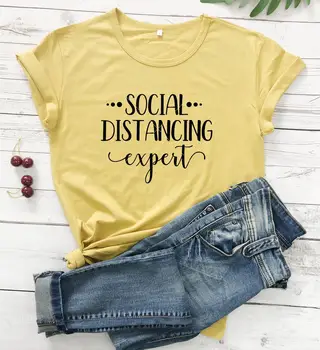 Sociálne Dištancovanie Expert 2020 vtipný slogan ženy fashion tričko slogan grunge tumblr estetické camisetas tees ročníka art topy