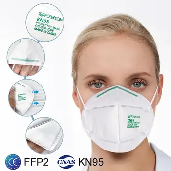 50PCS FFP2 KN95 Maska Filtrovanie Tváre Masku na Tvár Prachotesný Bezpečnosti Masky Netkaných Strmeň Jednorazové KN95 Kryt Úst Maska proti Prachu