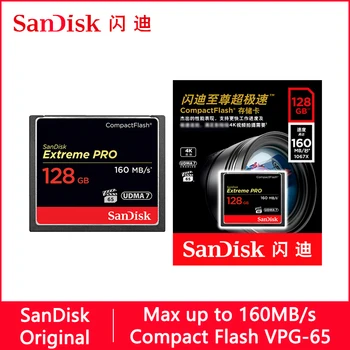 SanDisk Extreme Pro Compact Flash CF Karta 128 gb kapacitou 32 GB, 64 GB 256 GB 160MBS Pamäťovej Karty 32 64 128 GB Flash Kartu Carte Memoire