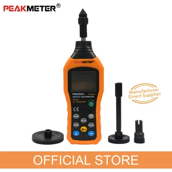Úradný PEAKMETER PM6208A Kvalitné Kontakt-typ Digitálneho Otáčkomera Meter Vysoký Výkon 50-19999RPM max