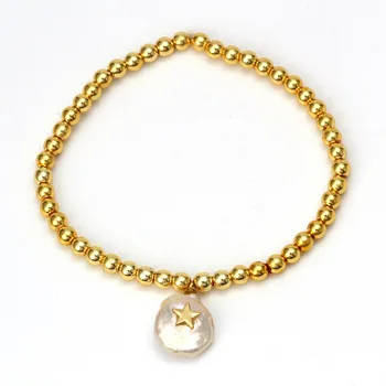 Šťastie Oko Nepravidelný Perlový Náramok Zlatý Kríž Star Zlým Okom Kúzlo Korálkový Náramok pre Ženy, Ženské Šperky vyrábané Ručne EY6381