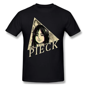 Pieck Trojuholník Estetické čierne Tričko útok na titan japonské anime homme T-Shirt Tees Čistý Krátky Rukáv